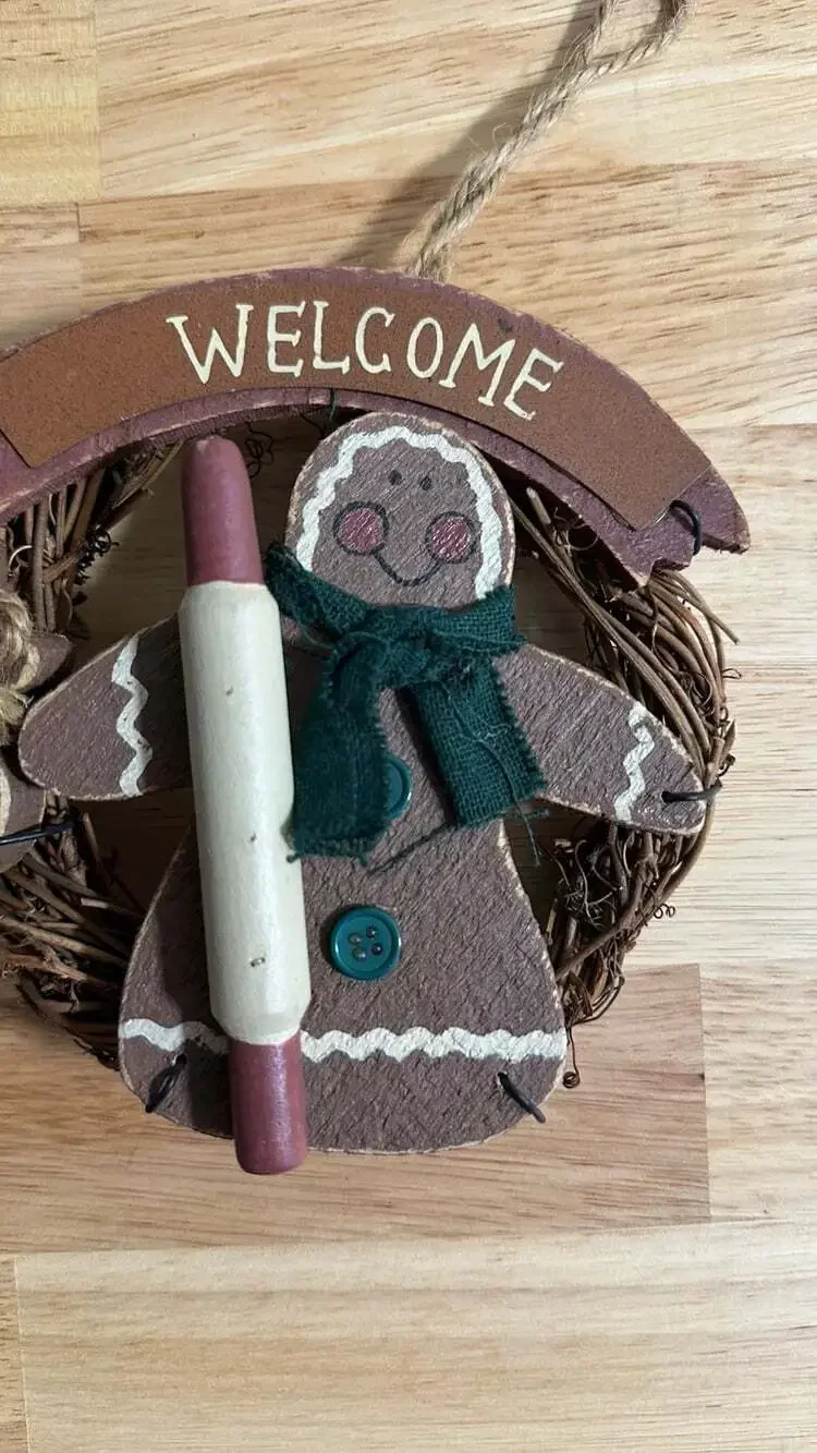 Gingerbread Christmas Wall Decor Ornament Holiday Decor Welcome Sign